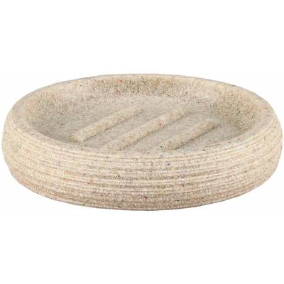 Seifenschale KLEINE WOLKE "» Sand«", braun (macadamia), B:10cm H:2cm T:10cm, Polyresin, Seifenhalter