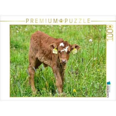 CALVENDO Puzzle Der Ohrschmuck des zierlichen Kälbchens ist etwas 'pompös' | 1000 Teile Lege-Größe 64x48cm Foto-Puzzle für glückliche Stunden