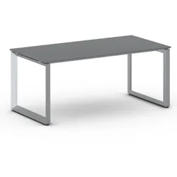 Konferenztisch PRIMO INSPIRE 180x90 cm, graues Metallgestell, Graphit