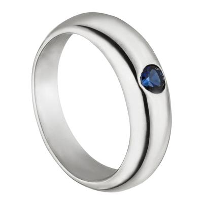 Kettenanhänger JOBO "Kinderanhänger Taufring", blau (weißgold 333), Schmuckanhänger, Mädchen, Weißgold 333, Kettenanhänger, 333 Weißgold mit Saphir