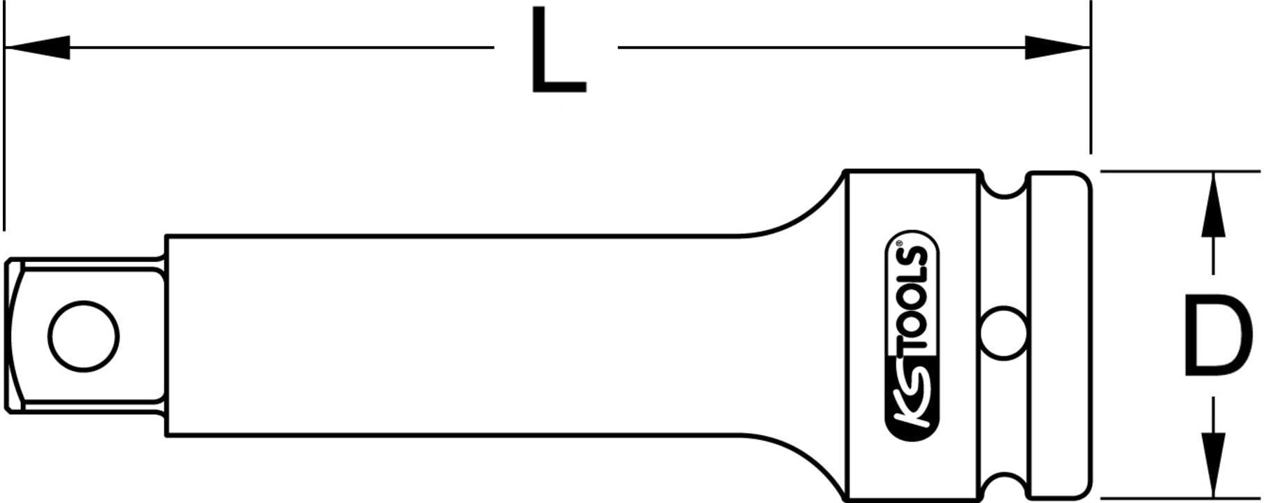 KS Tools 3/8" Kraft-Verlängerung, 125mm (515.1593)