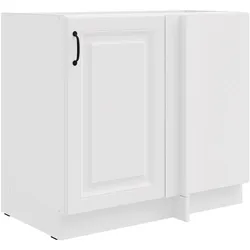Eckschrank 105cm Stilo Weiß Küchenzeile Küchenblock Küche Landhaus Einbauküche