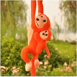 Plüsch-Maskottchen Affe mit Baby Orange 90 cm
