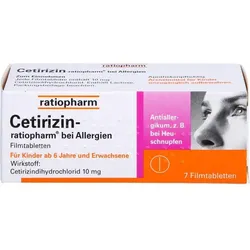 Cetirizin-Ratiopharm bei Allergien 10 mg Filmtabl. 7 ST