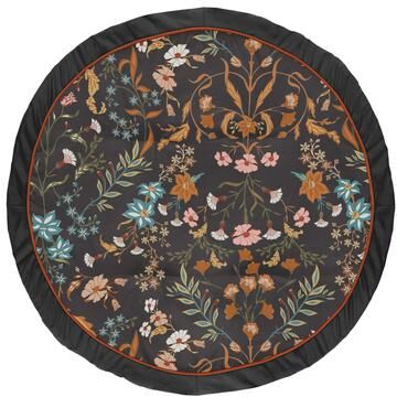 Sweet Jojo Designs Boho Wildflower Vintage Floral Girl Baby Tummy Time Playmat Black Orange Teal Bohemian Farmhouse Cottagecore
