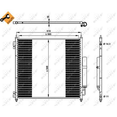 NRF Kondensator, Klimaanlage EASY FIT 350336 für LAND ROVER