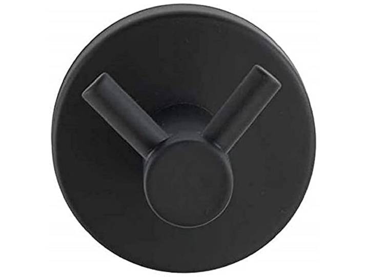 WENKO Wandhaken Duo Bosio Black matt, Edelstahl, inkl. Schraubmaterial, Ø 5,5x5,5 cm, Schwarz matt