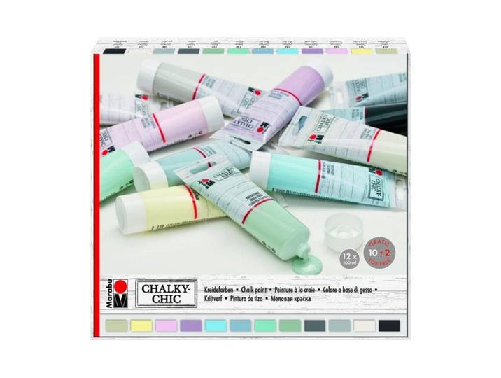 Kreativset MARABU Chalky-Chic 100 ml , bunt (mehrfarbig), Kreativsets, Kreativset
