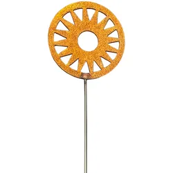 Rost Deko Rankstab Sonnenrad - mystische Rankhilfe für Pflanzen