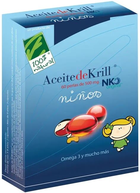 Cien Por Cien Natural ÓLEO DE KRILL NKO CRIANÇAS 60 Pérolas