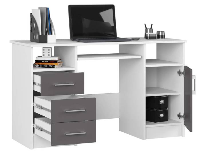Schreibtisch mit Schubladen Bürotisch Tastaturablage
