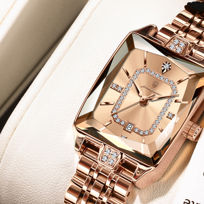 Youfap Market High Quality Ladies Watch, Luxury Watch For Woman Waterproof Calendar, Stainless Steel Quartz Women's Watches rosegold Gold