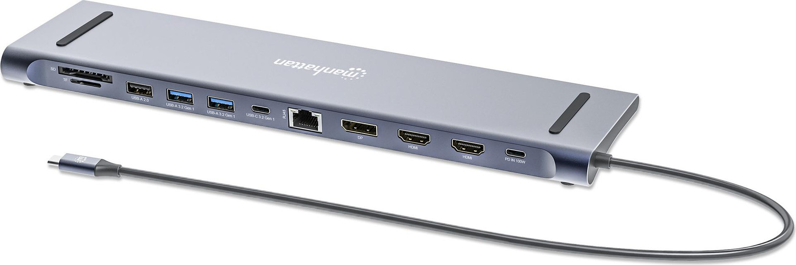 Manhattan 190305 Dockingstation 12-in-1 met 4K, 1x HDMI, 2x DisplayPort en 3x USB-A