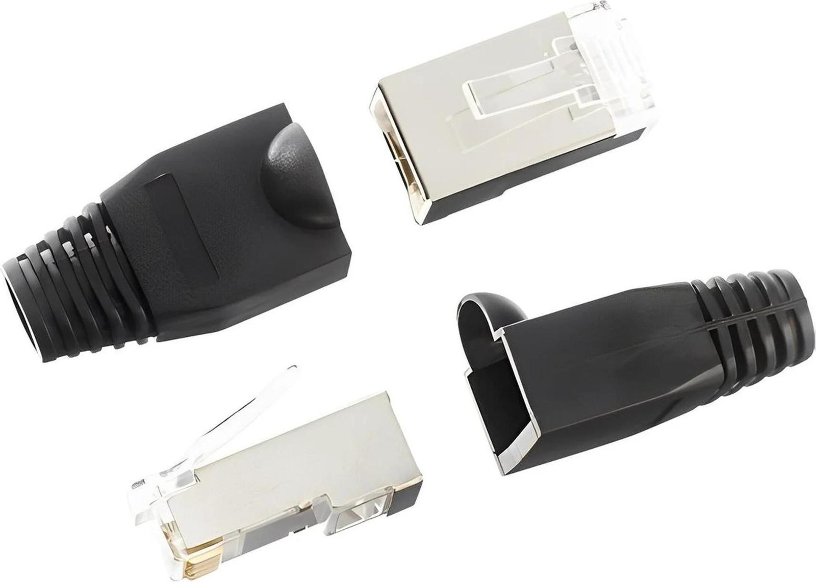 S-Impuls Westernstekker RJ45 Cat5, 8-polig, zwart, 2 stuks