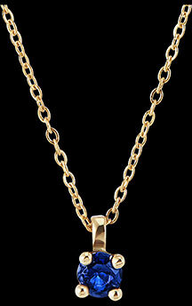 Edenly Halskette Paradiesvogel - Saphir-SolitÃ¤r - Gelbgold, 9 Karat