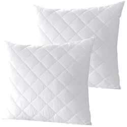 7dreams® Microfaser Kopfkissen gesteppt - 80 x 80 cm - 2er-Set - Weiß