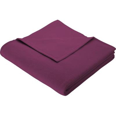 Wohndecke BIEDERLACK "Cotton Home", lila (beere), B:150cm L:220cm, Baumwolle, Polyacryl, Wohndecken, Wohndecke, im Uni Design, Kuscheldecke