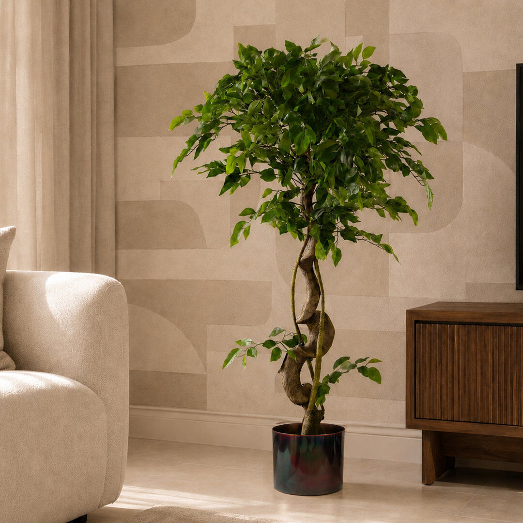 The Seasonal Aisle Faux Ficus Tree Plant Purple 120cm H x 40cm W x 40cm D