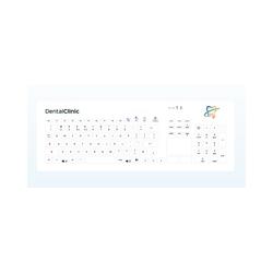 Cleankeys CK4W FUNK USB kapazitive Glastastatur integriertes Touchpad wasserdicht (DE, Kabellos) (KR24230)