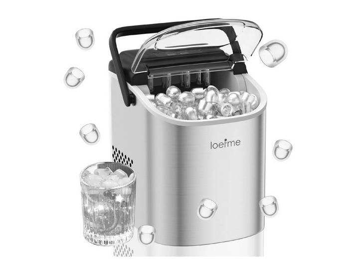 Athlix Eismaschine Kleine Eiswürfelmaschine, 9 Eiswürfel in 6 Minuten, 12 kg/24 Stunden, 1,2 l, selbstreinigend, für Indoor & Outdoor