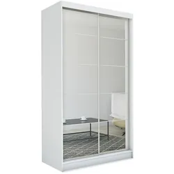 SCHWEBETÜRENSCHRANK FIORELLA 150/216/61 cm 2-türig mit Spiegel Weiß
