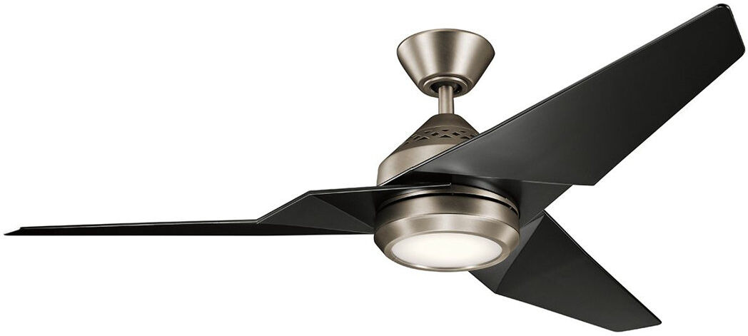 Metro Camptown 60cm Ceiling Fan with LED Lights Satin Black/Antique Pewter 60cm