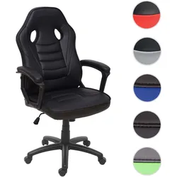 Bürostuhl HWC-F59, Schreibtischstuhl Drehstuhl Racing-Chair Gaming-Chair, Kunstleder ~ schwarz