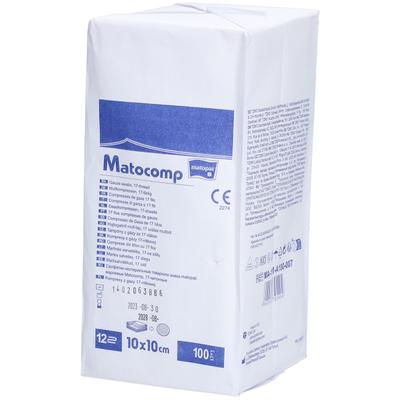 Mullkompressen Matocomp 10x10 cm unst.12fach 100 St Kompressen