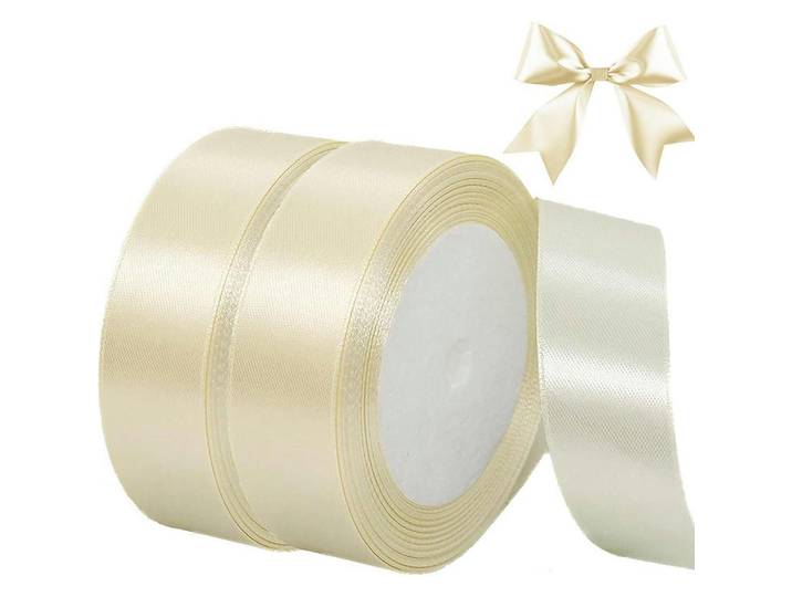 Geschenkband Creme 44 m x 20 mm Set, 2x0.1x2200 cm, Dekoration, Geschenkartikel