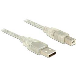 Delock USB-Kabel USB 2.0 USB-A Stecker, USB-B Stecker 3.00 m Transparent 83895