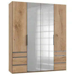 Drehtürenschrank mit Laden B: 200 cm Level, Eiche Dekor
