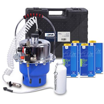 Enva Druckluft-Bremsenentlüfter 17-tlg. + 4 L Bremsflüssigkeit DOT5.1 [Hersteller-Nr. 40792366]
