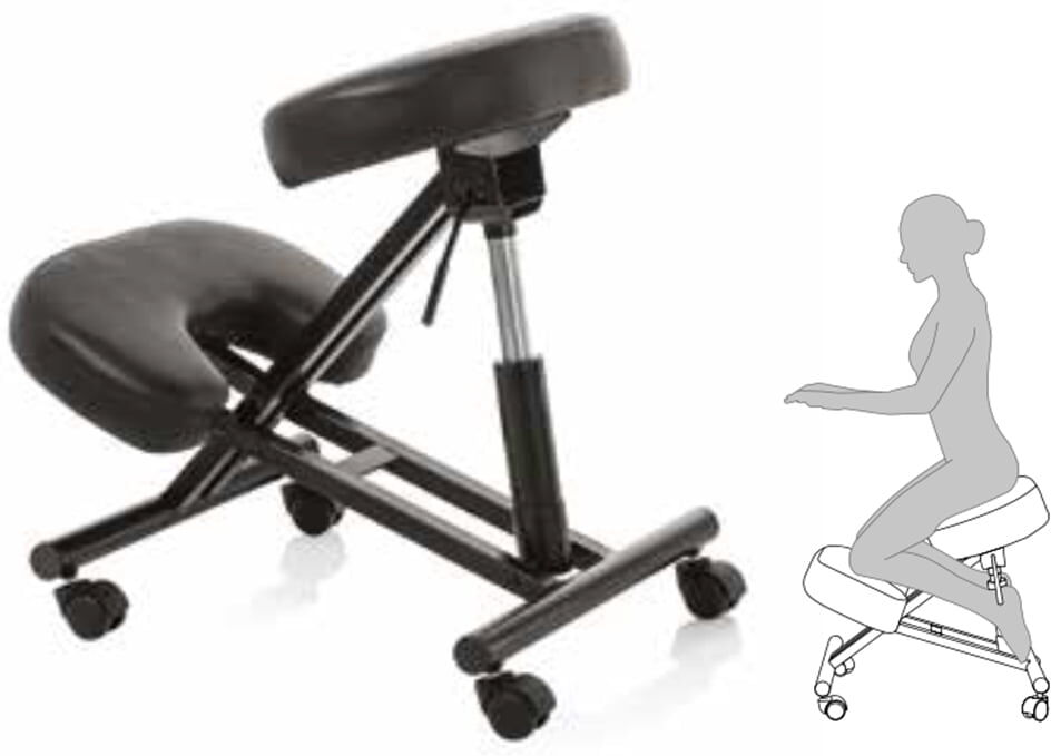 Xanitalia Sgabello sedia pieghevole ergonomico per massaggio massaggiatori tatuatori tattoo NERO