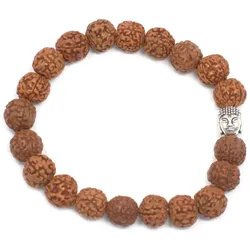Rudraksha Buddah Bangle Mala - Brown