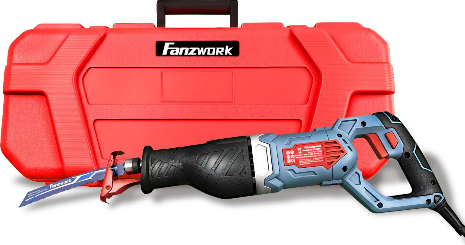 Fanztool Elektrische reciprozaag 1100W met LED-verlichting en zaagblad