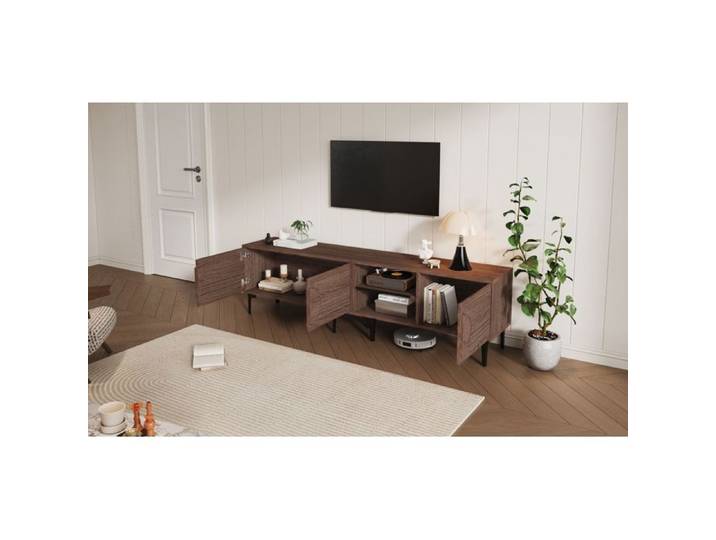 Meuble TV 180x35x49 cm brun foncé 80 pouces