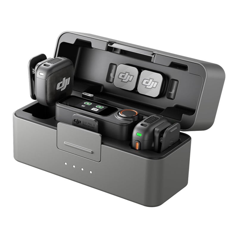 DJI Mic 3 draadloze microfoonset met 2 TX, 1 RX en oplaadcase