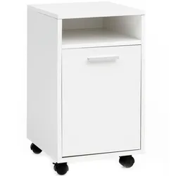 ROLLCONTAINER 2 Türfächer Ablage Rollen Mit Bremsen OSSOLA, Weiß 33x38x60 cm