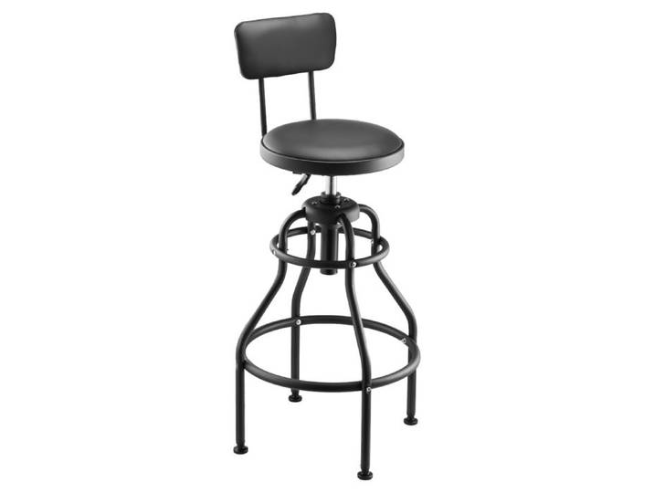 Tabouret d'Atelier avec Dossier-VEVOR-Tabouret de Mécanicien sur Roulettes-Charge 136 kg-Pivotant à 360°-Réglable Hauteur