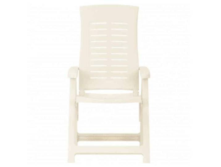 Blanc Siège de jardin - Chaises inclinables de jardin - (2 pcs) - Plastique Blanc C977