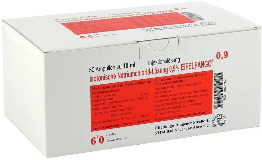 Isotonische Nacl Lösung 0,9% Eifelfango iniecto -lsg.