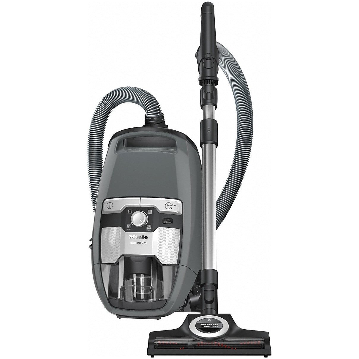 Miele Blizzard Cat & Dog Flex Powerline stofzuiger zonder zak, grijs, met HEPA-filter en speciale reiniging voor huisdierharen