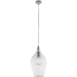 Bonetti Illumina -  Ares - Eisenaufhängung mit transparentem Pyrexglas 1 Licht 142 - Ø20 - BL273-S1-TR
