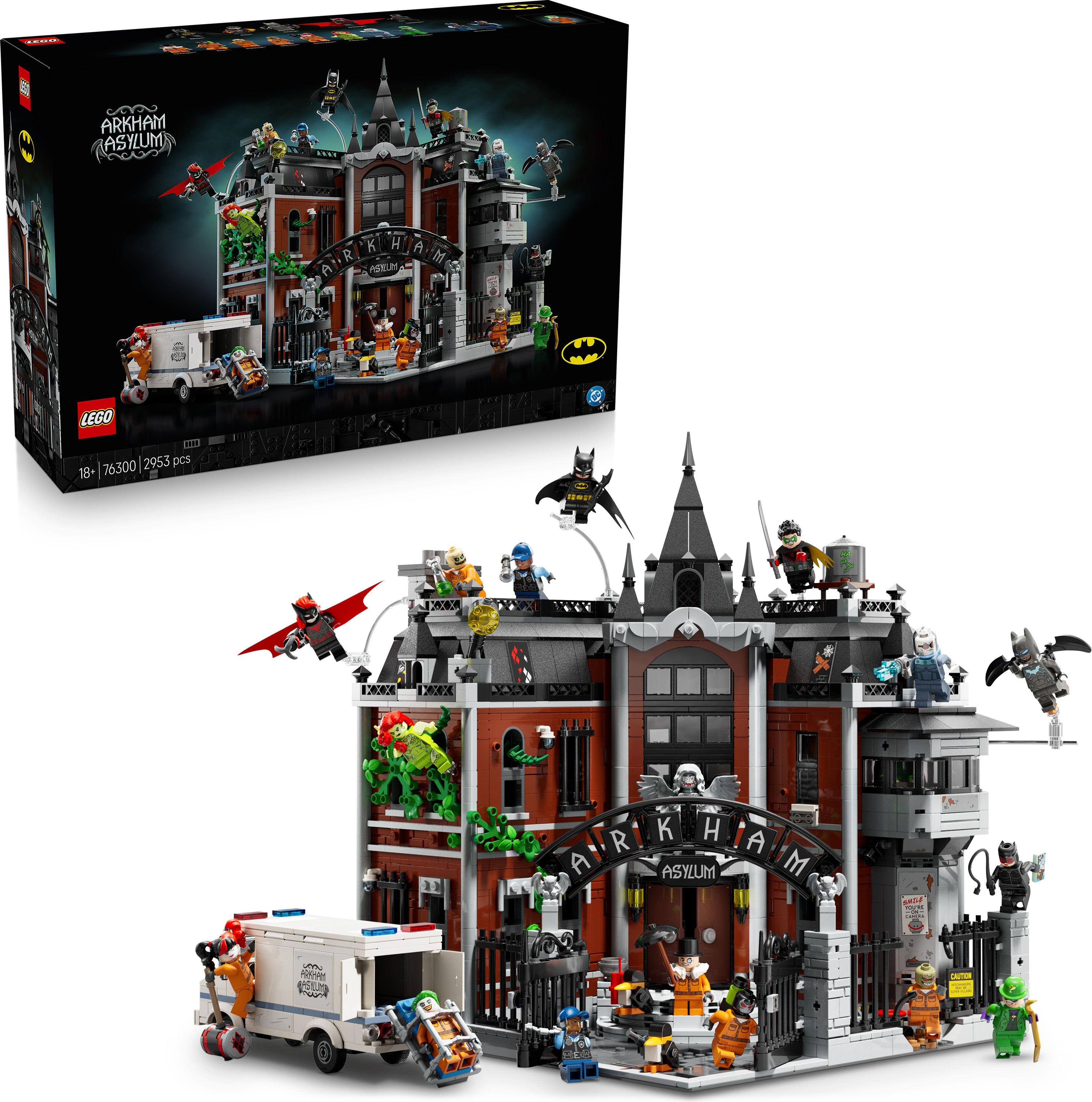 LEGO DC Batman Arkham Asylum - Bauset für Erwachsene - Modellbau mit detaillierter Inneneinrichtung, Lieferwagen & 16 Minifiguren - Batman, Robin & Joker - Geschenk für Männer, Frauen & Fans - 76300