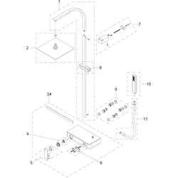 HSK Ersatzteile Griff Einhebelmischer (Chrom), E98551-8-41 E98551-8-41