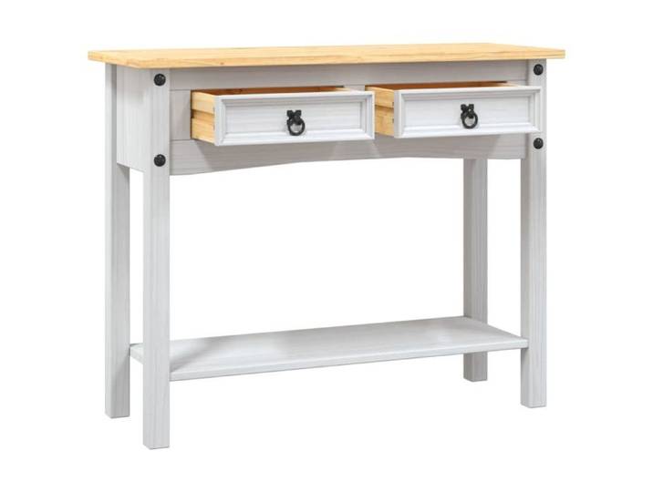 [1 pc]Console de Rangement - Blanc - Table console/armoire latérale - Gamme Corona Pin mexicain Blanc 90x35074