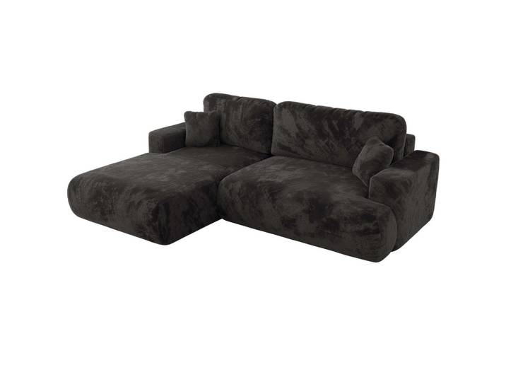 ECKSOFA OVO L Dunkelgrau Plüsch - Links Seite