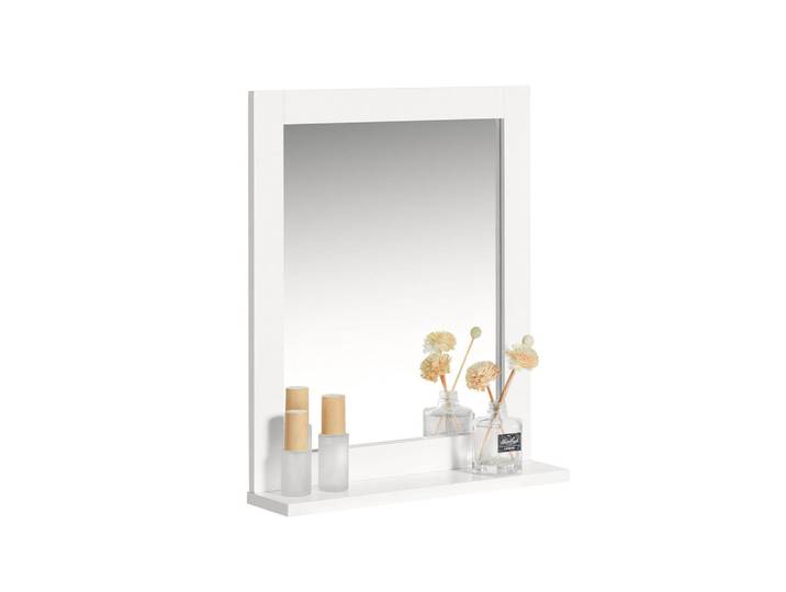 SoBuy Badspiegel Weiß, Holzwerkstoff, 40x50x10 cm, Badezimmer, Badezimmerspiegel, Badspiegel