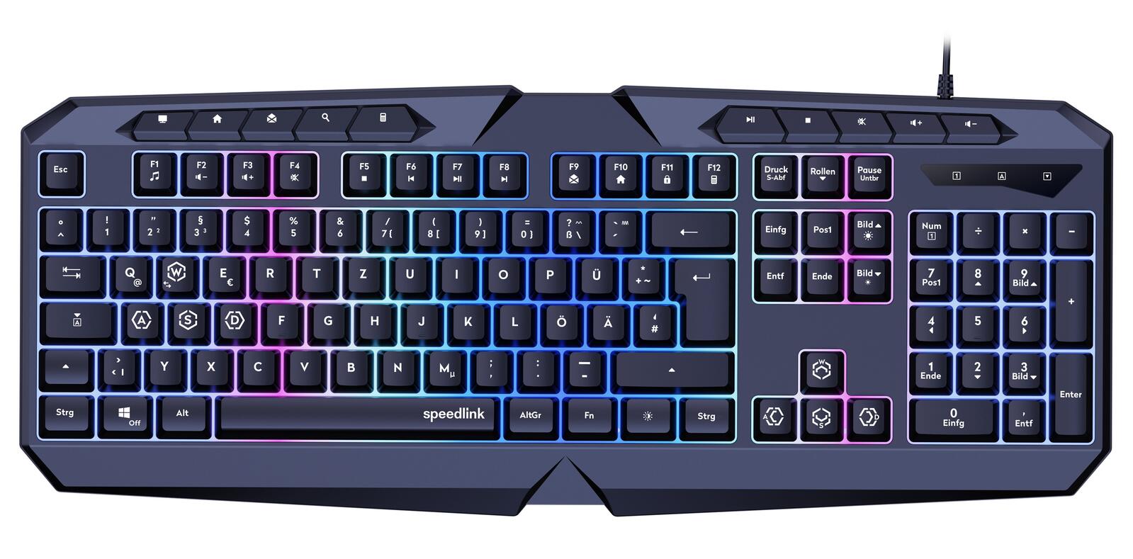 Speedlink LUDICIUM RGB Rainbow Gaming Tastatur, schwarz - DE Layout SL-670004-BK