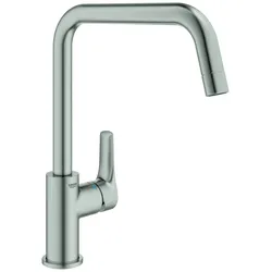 GROHE Eurosmart Einhand-Spültischarmatur, Ausladung 228mm, hoch, schwenkbar, 30567DC0, Farbe: Supersteel